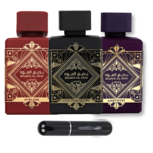 ✨ Kit Lattafa Oud Glory + Amethyst + Sublime + Perfumero Viajero ✨