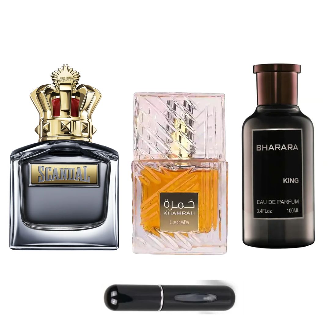 BHARARA+KHAMRAH+SCANDAL MEN+PERFUMERO VIAJERO