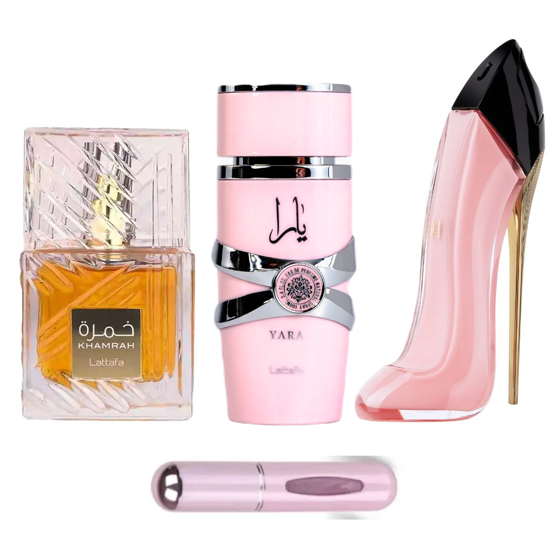 KIT KHAMRAH + BLUSH + YARA+PERFUMERO